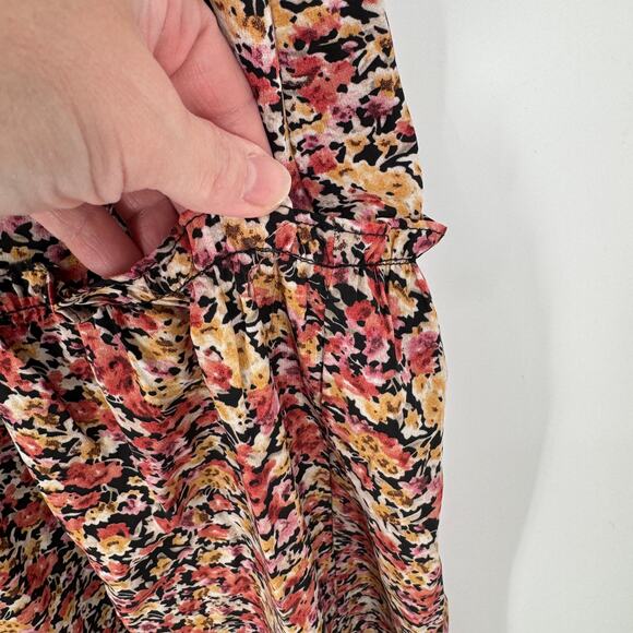 Mikarose‎ Whimsigoth Cottagecore Maxi Dress Womens Medium Black Floral Print NEW - Picture 11 of 12